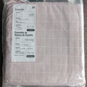 Urban Outfitters Full/Queen Mauve Checkered Duvet & 2 Pillowcase Covers Set